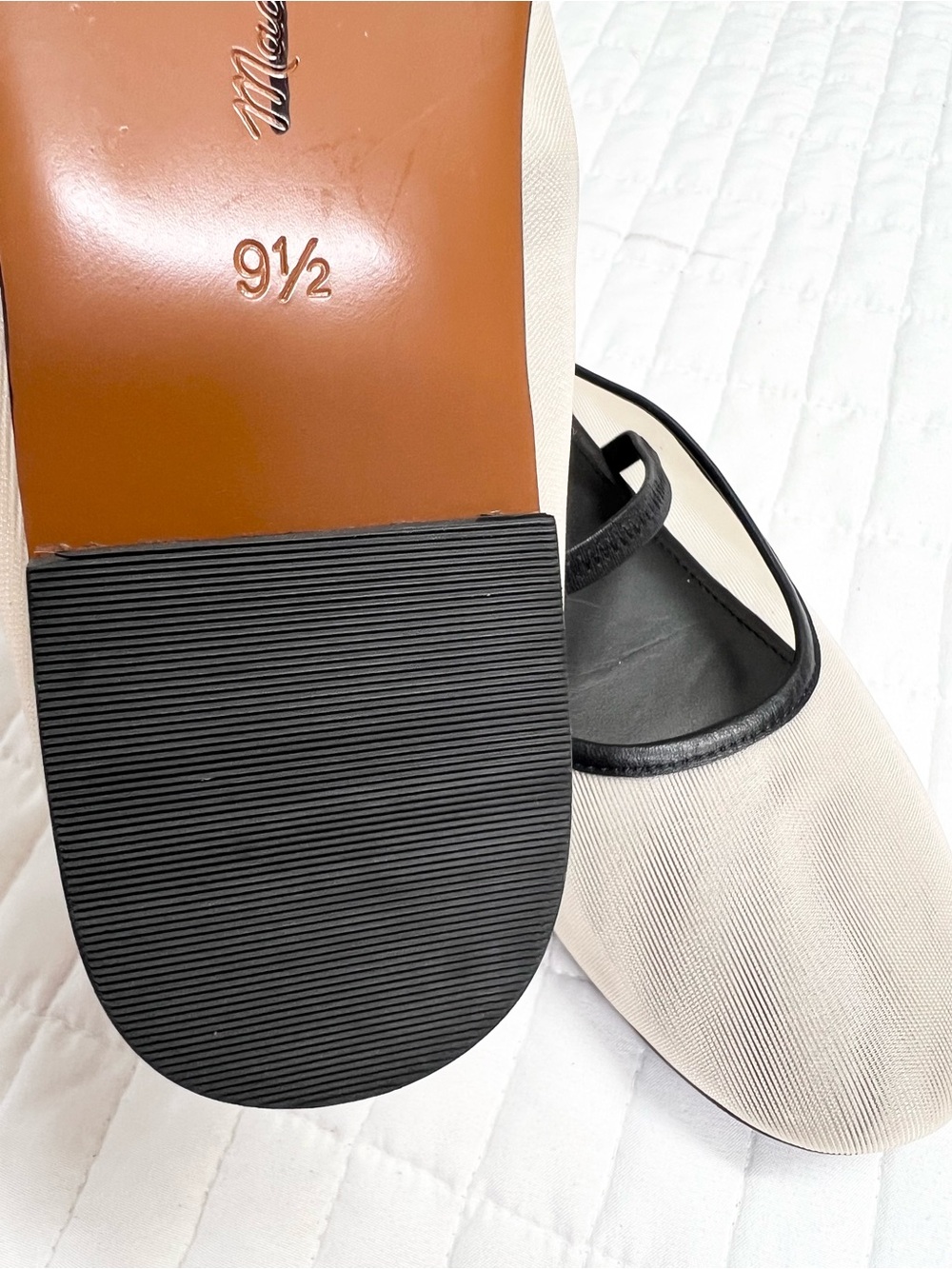 Madewell The Greta Ballet Flat in Ecru and Black Mesh Size 9.5 - Picture 12 of 12